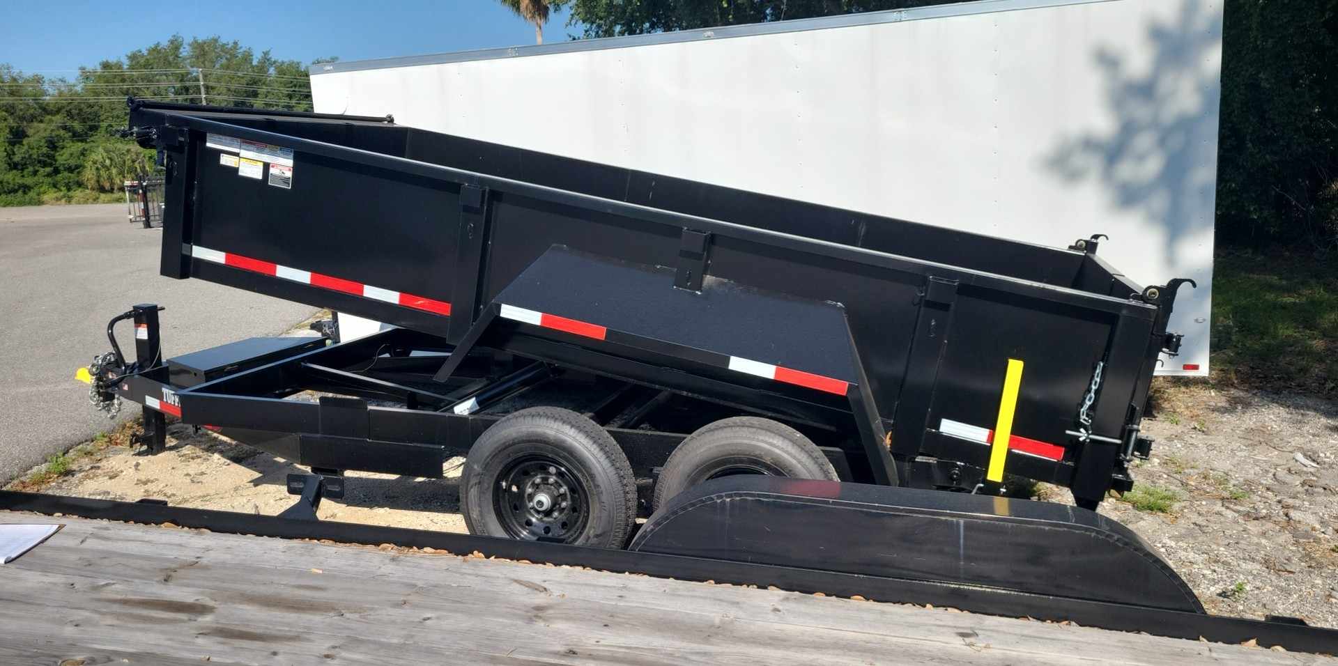 14 Foot Tuff Dump with Spreader Gate Gray Dump Trailer (TD-14S)