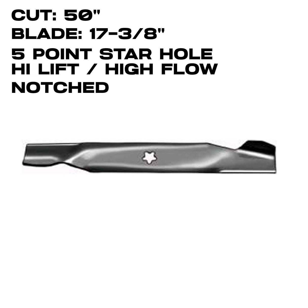 Rotary 17-3/8" X 5 Point Star | Hi-Flow | Notched | 50" Deck | AYP / HUSQVARNA | 6196