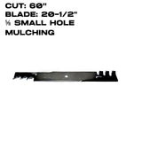 Rotary Copperhead Blade | 20-1/2" X 5/8" | Mulching | Bad Boy / Exmark / Gravely | 60" Deck | 6303