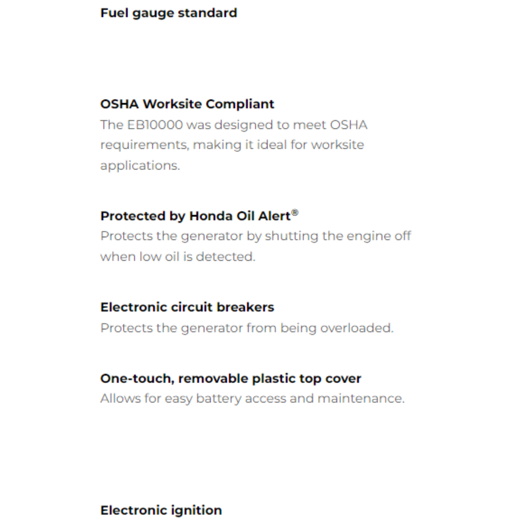 Honda EB10000AN 10000 watt 120/240V Industrial Generator with CO-MINDER™ | Main Street Mower | Winter Garden | Clermont | Ocala