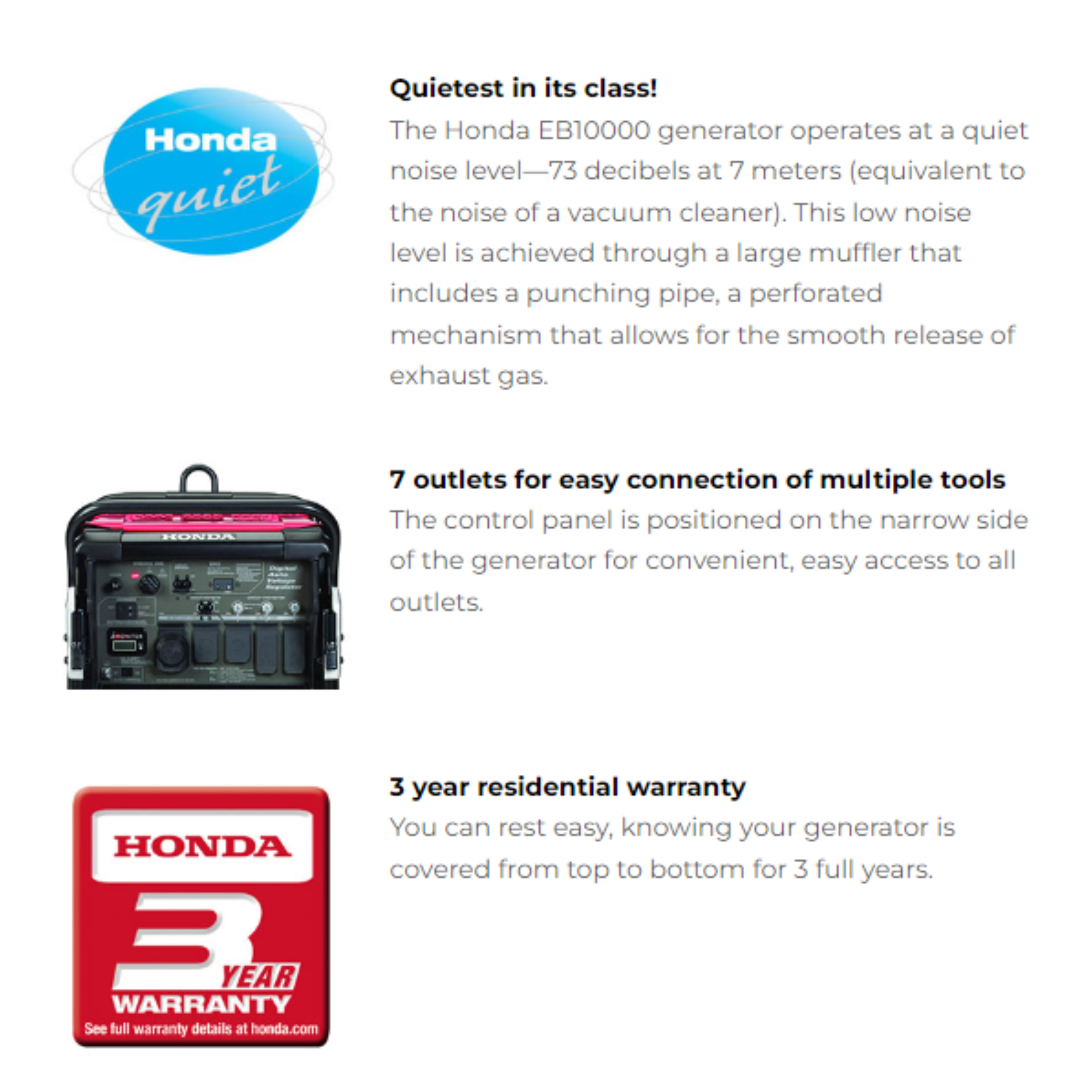 Honda EB10000AN 10000 watt 120/240V Industrial Generator with CO-MINDER™ | Main Street Mower | Winter Garden | Clermont | Ocala