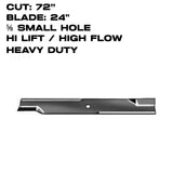 Rotary Blade | 24" X 5/8" |  Hi-Flow | Heavy Duty |  Dixie Chopper / Bad Boy / Hustler | 72" Deck | 6833