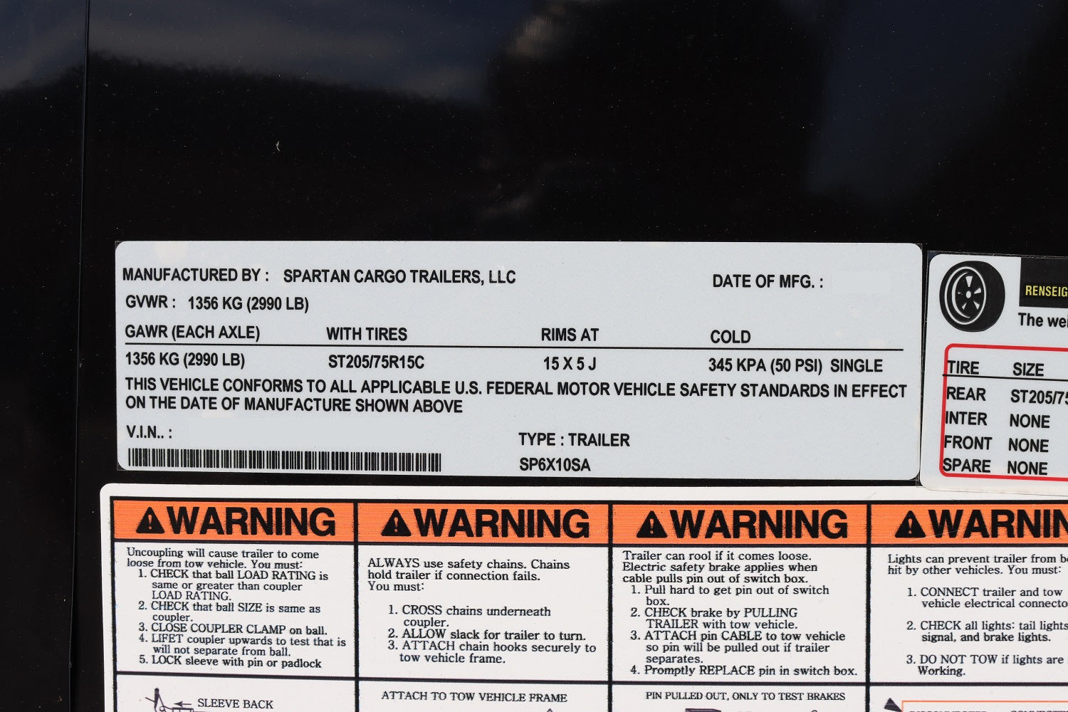 Spartan 6X10 Base Black Enclosed Cargo Trailer | Black | SP6X10SA| Main Street Mower | Winter Garden | Clermont | Ocala