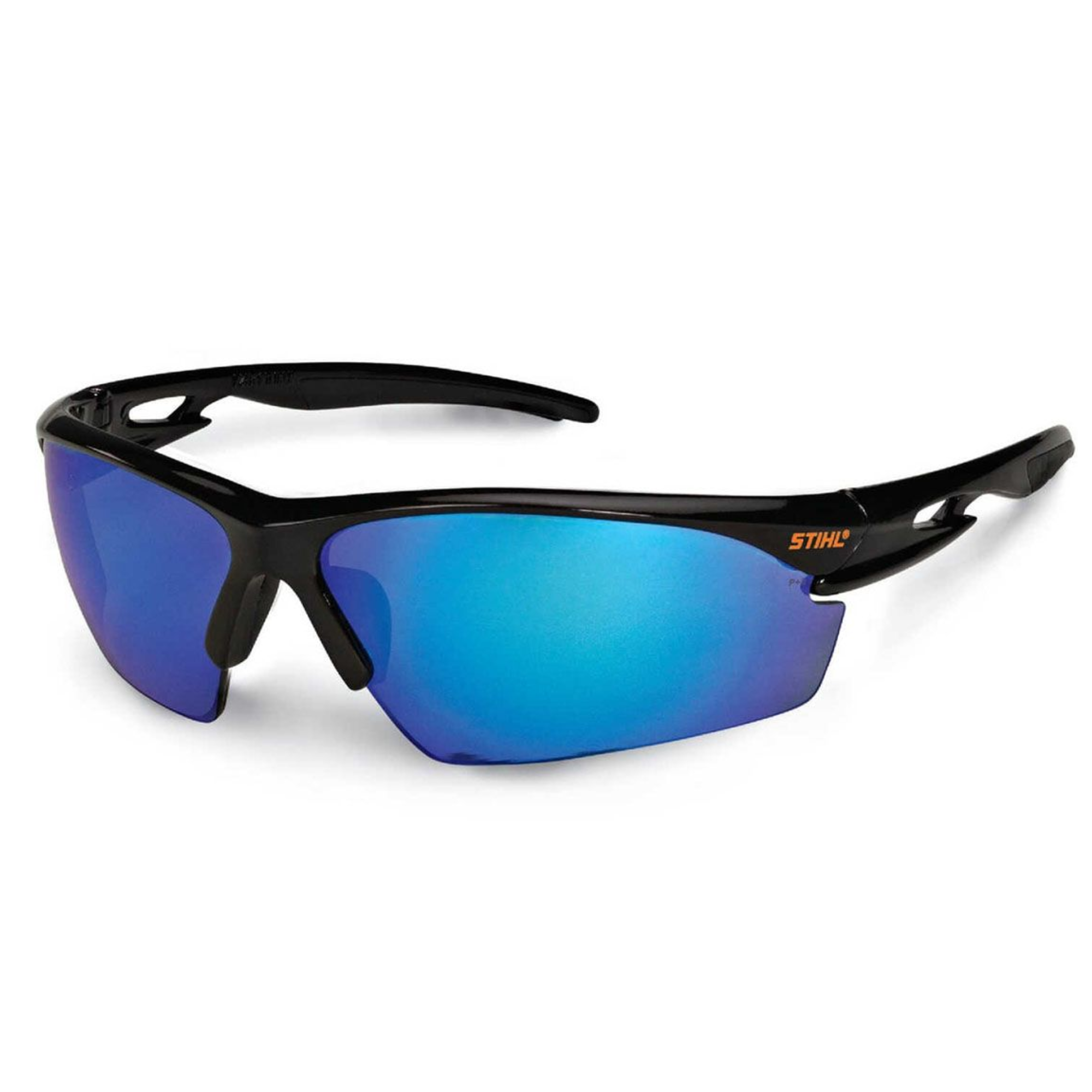 Stihl Black Work Glasses | Blue Mirror Lens | 7010 884 0378