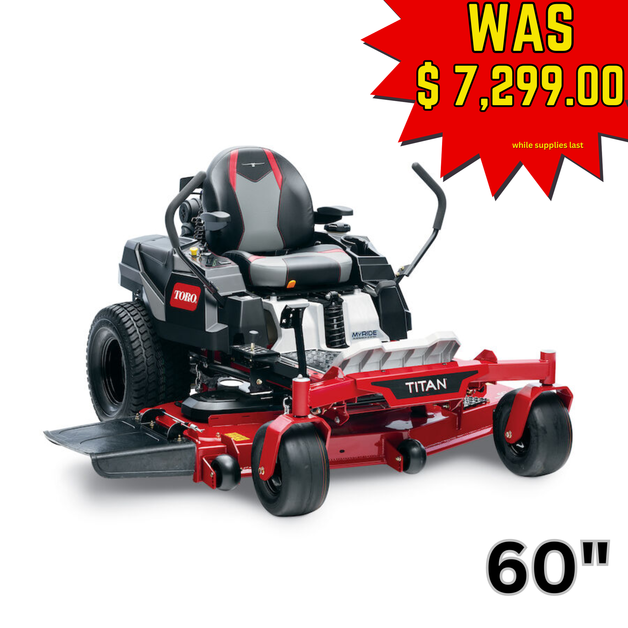 Toro TITAN MyRIDE | 60" Deck |  Toro V-Twin 24.5HP Zero Turn Mower | 75313