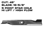 Rotary 16-5/8" X 5 Point Star | Hi-Flow| 48" Deck | AYP / HUSQVARNA | 9907