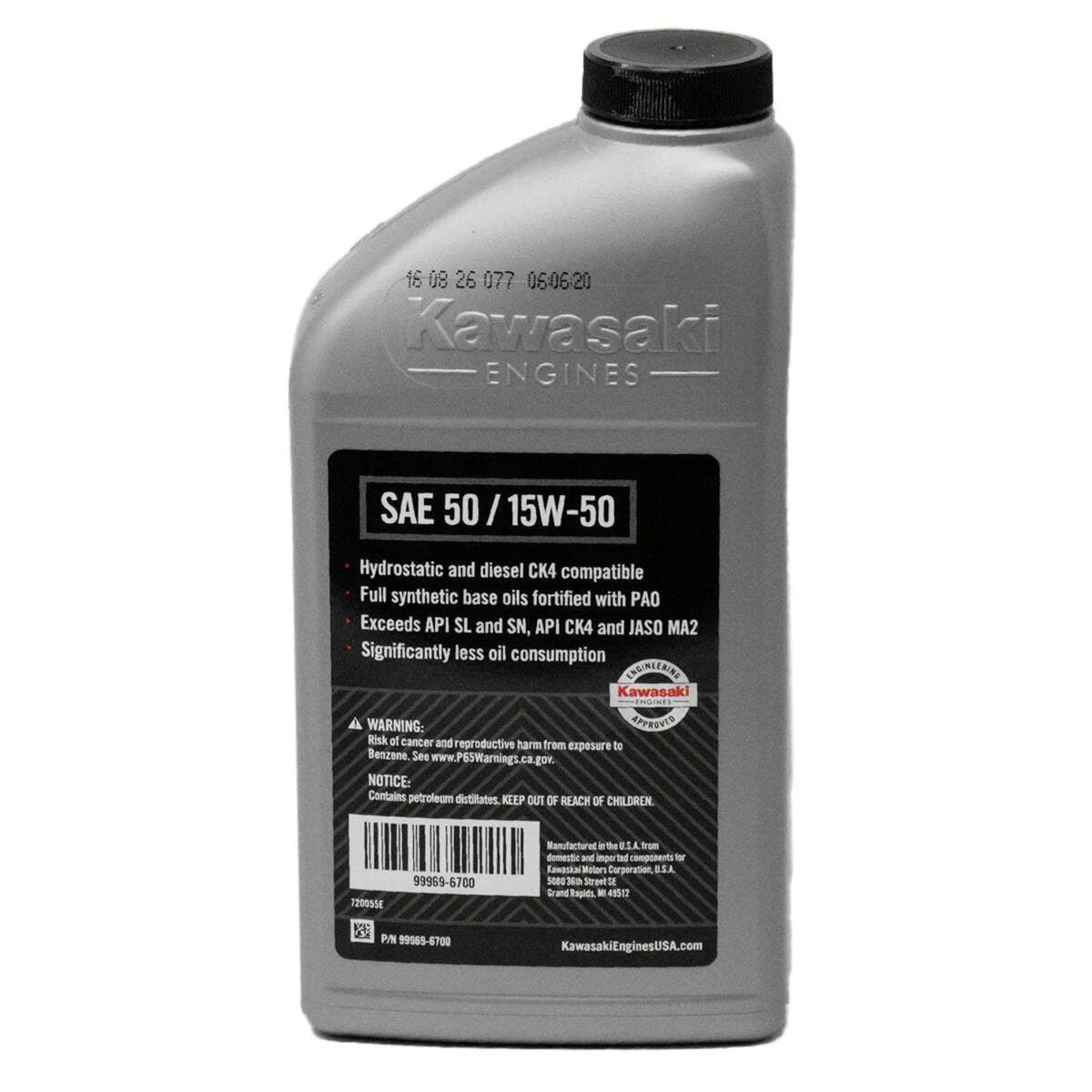 Kawasaki 4-Cycle Engine Oil | Pro50 SAE50 | 15W-50 Oil 1 Qt. | 99969-6700