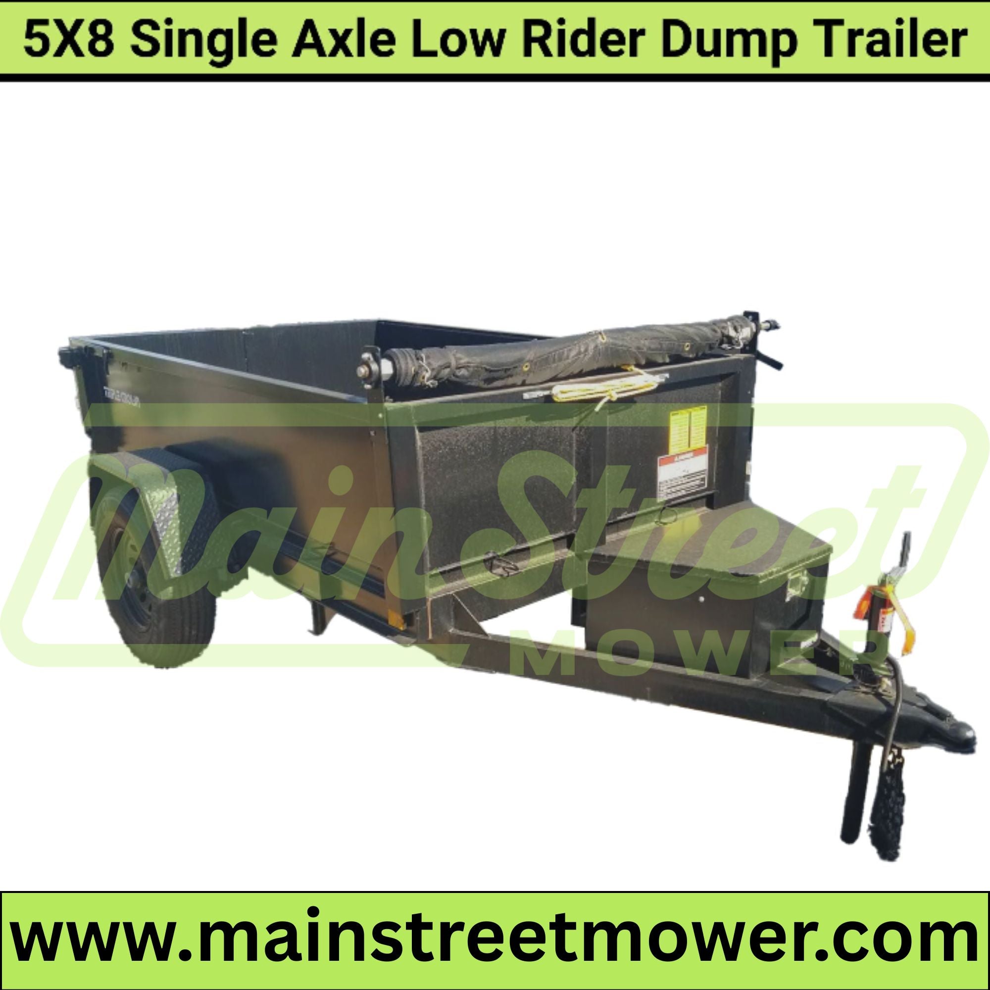 Triple Crown 5X8 Single Axle Lowrider Dump Trailer | Black | D5X8LRD