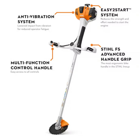 STIHL FS 561 C-EM Gas Powered Bike Handle Trimmer | Chisel Blade