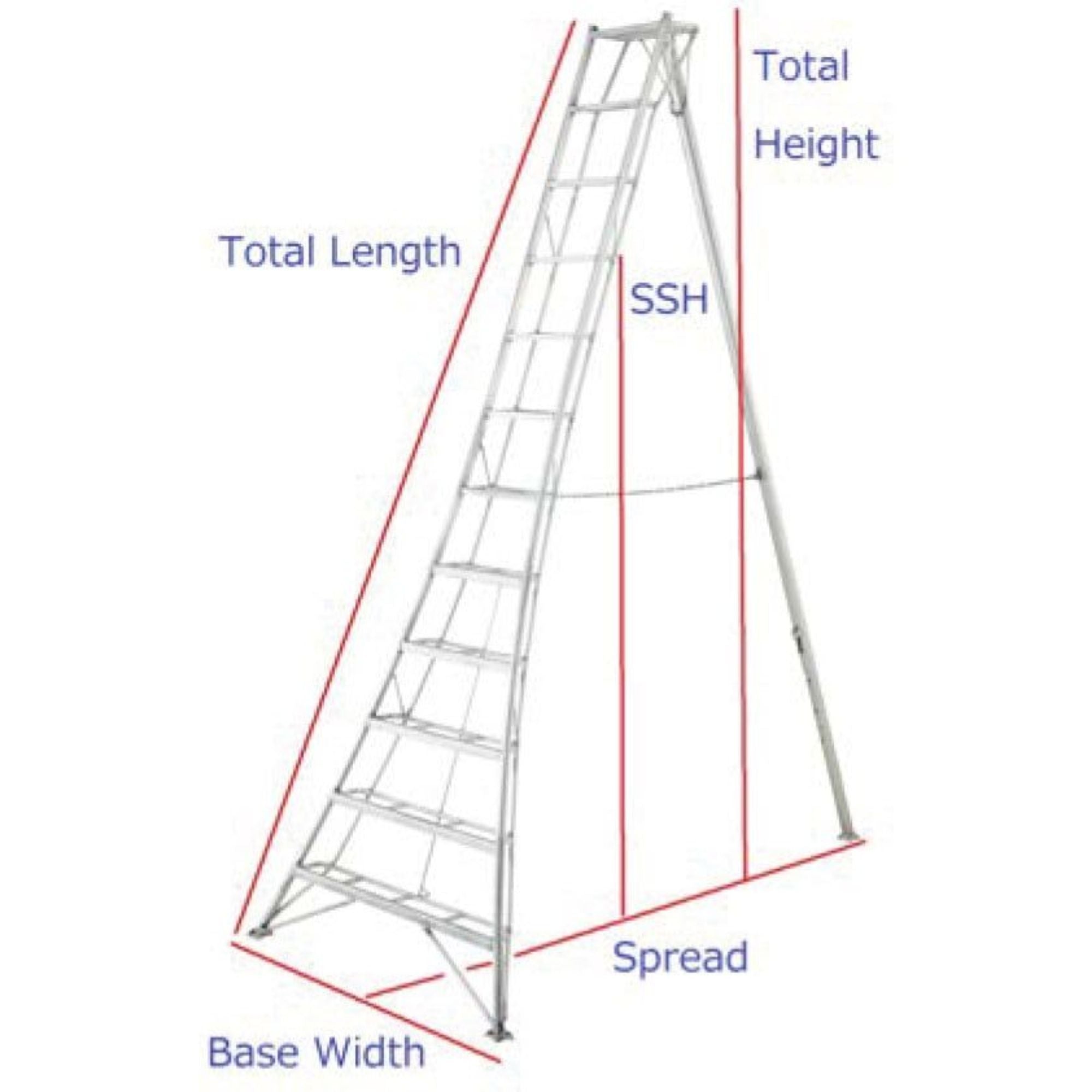 Hasegawa GSC-12AS 12' Tripod Ladder ANSI 300 LB Rating | Main Street Mower | Winter Garden | Clermont | Ocala
