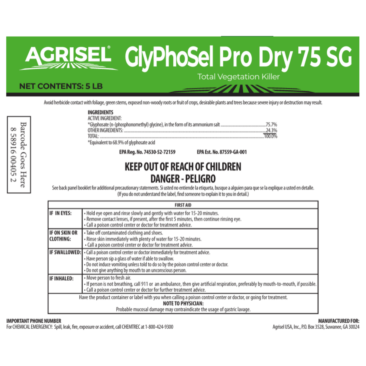 Agrisel GlyPhoSel Pro Dry 75 SG