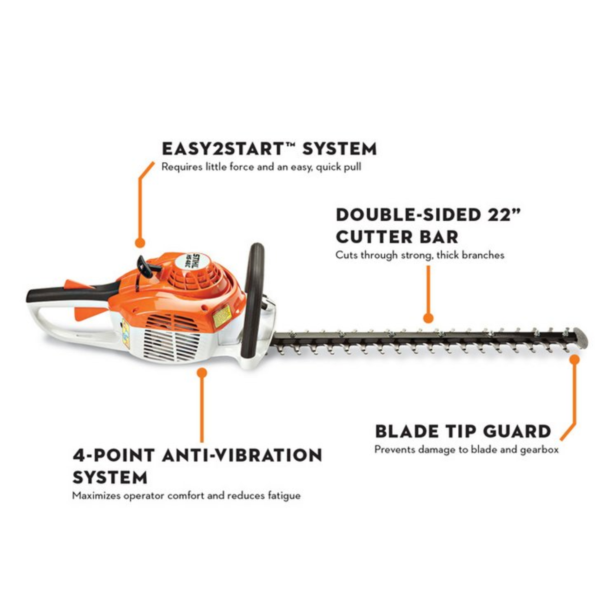 Stihl HS 46 C-E Gas Powered Hedge Trimmer with Easy2Start