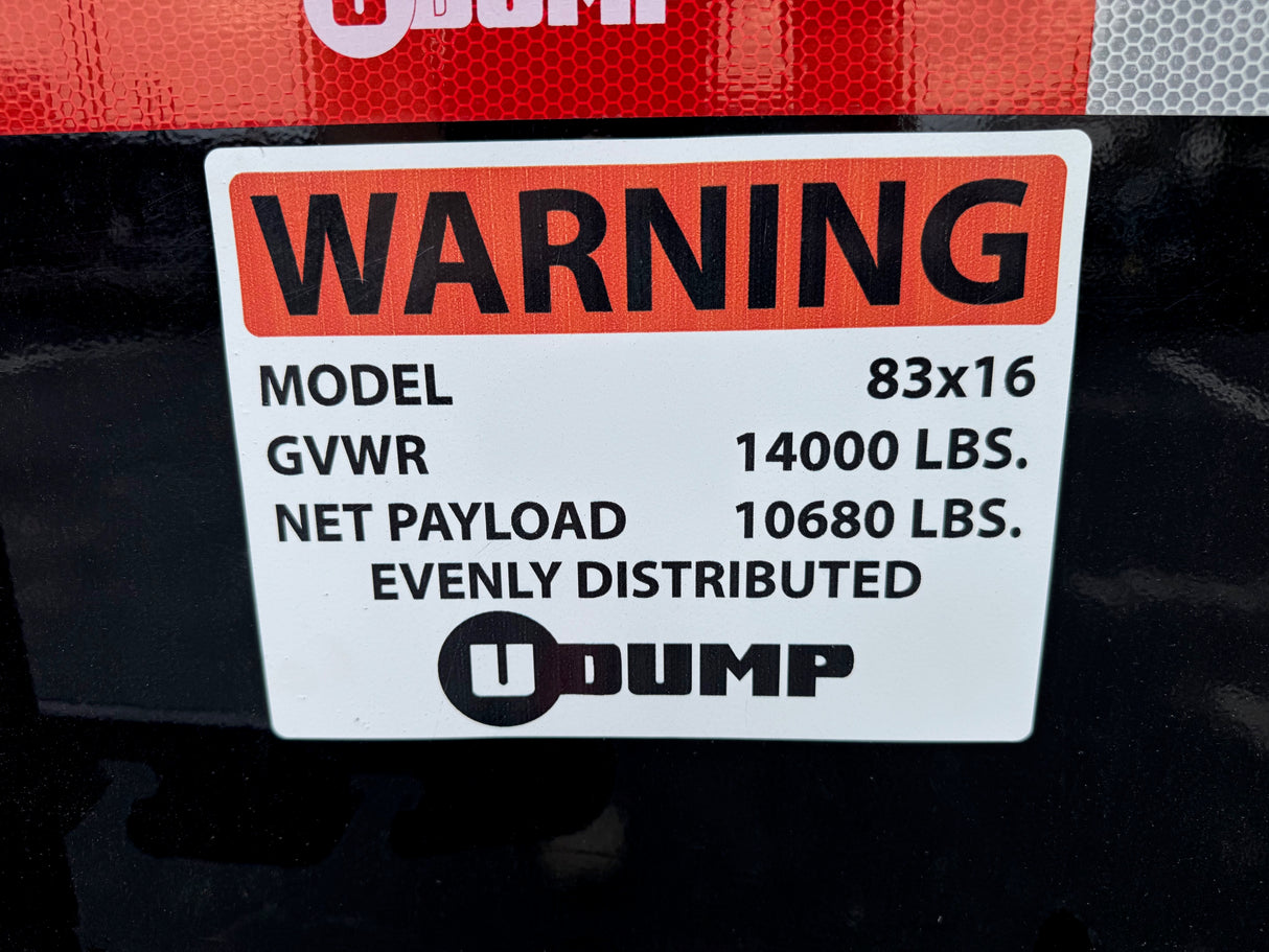 U-Dump Trailer | 14FT | Low-Profile | Tandem Axle | Telescopic |  831614T-48 LP-PRO