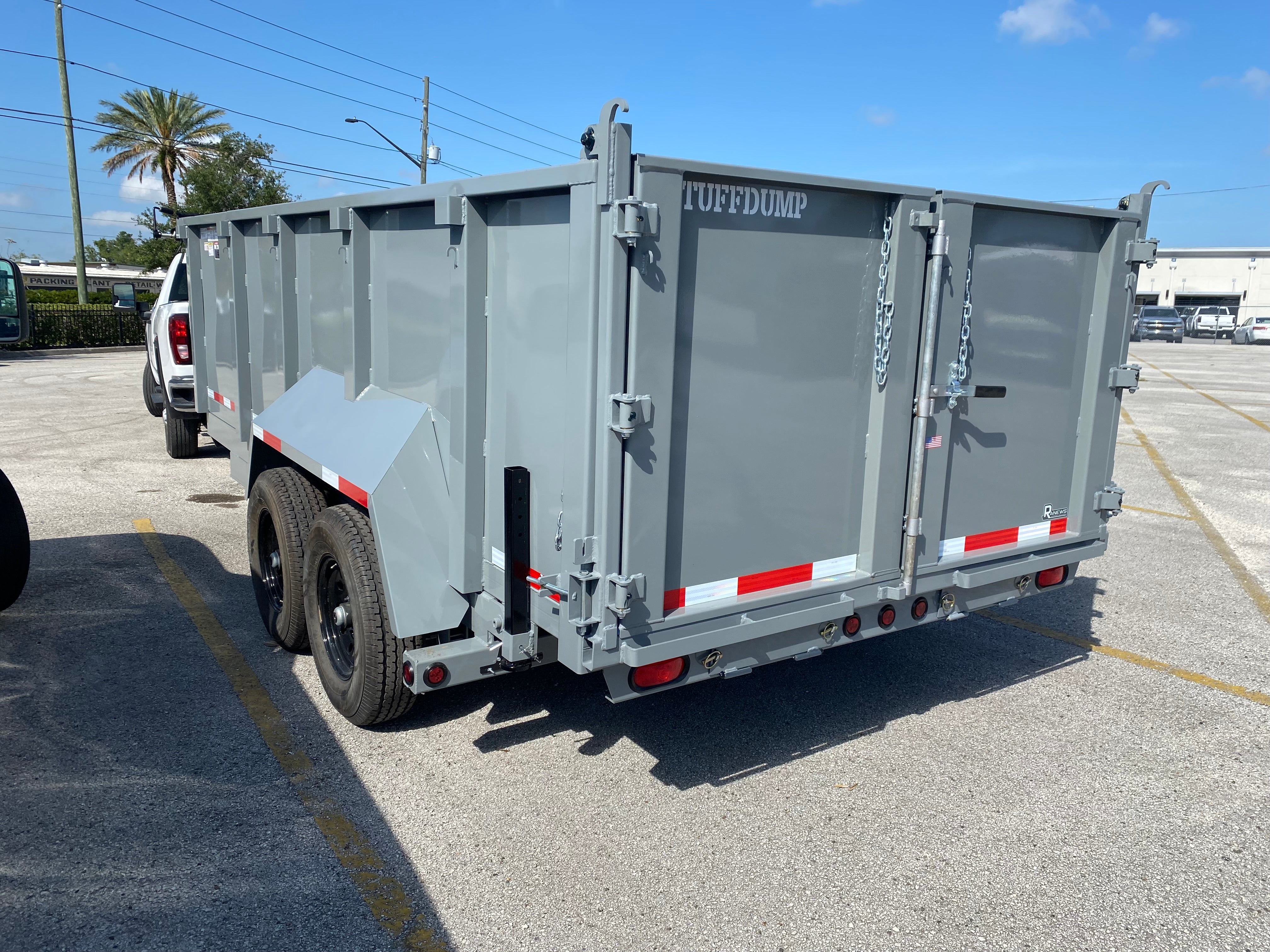 16 Foot Tuff Dump with High Sides and Spreader Gate Gray Dump Trailer (TD-16HS)
