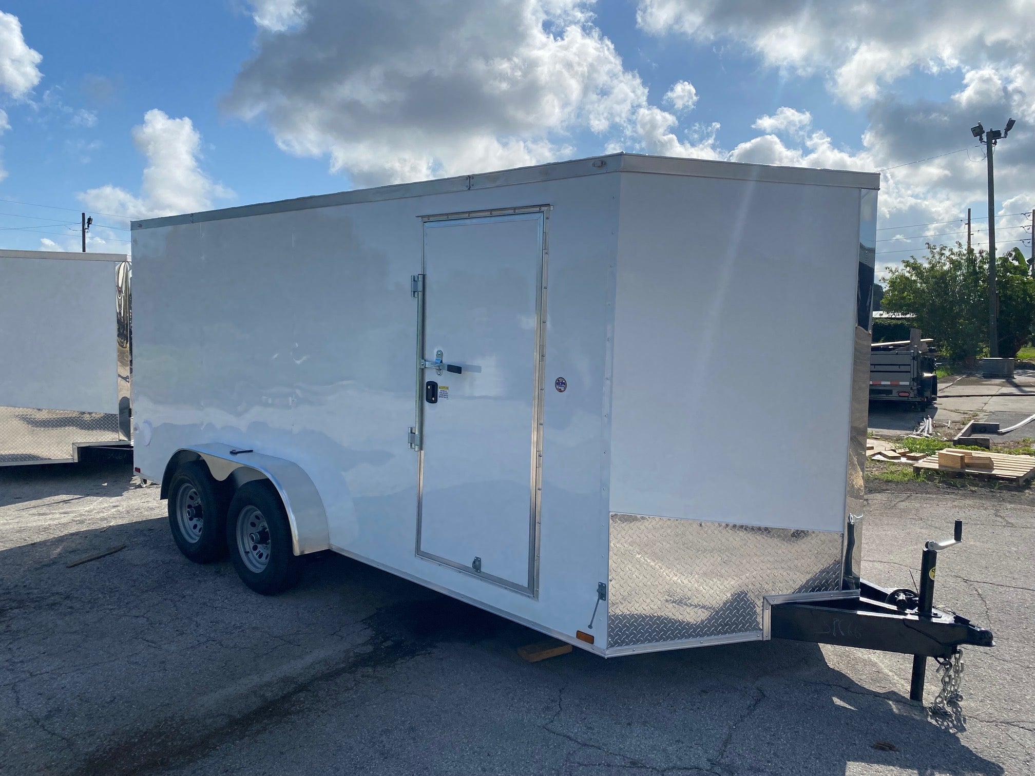 7X16 Spartan White Cargo Enclosed Trailer (7X16TA W) (SOLD 3/7/2024)