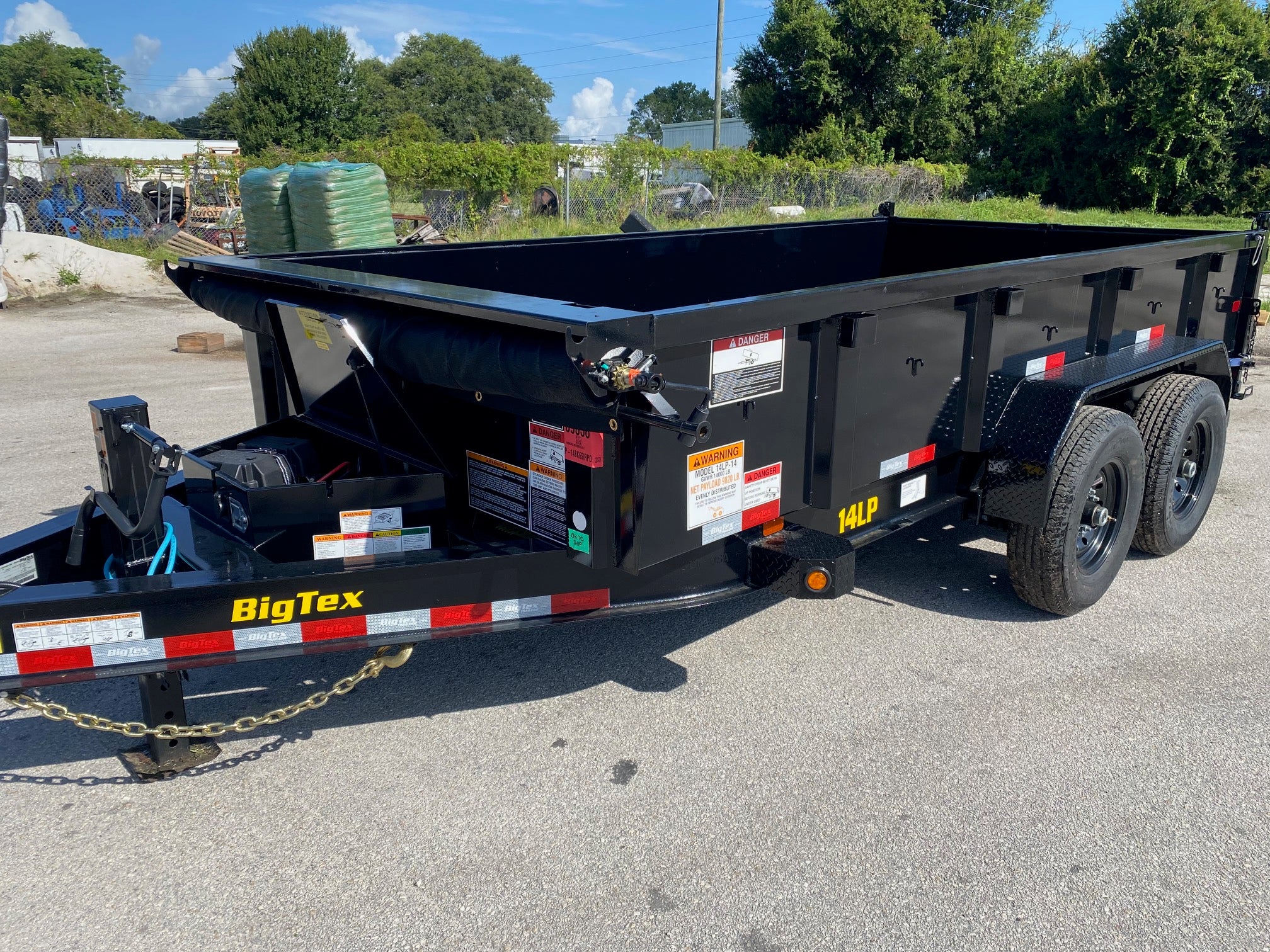 14 Foot Big Tex Heavy Duty Low Profile with Spreader Gate Black Dump Trailer (14LP-14BK6SIRPD)