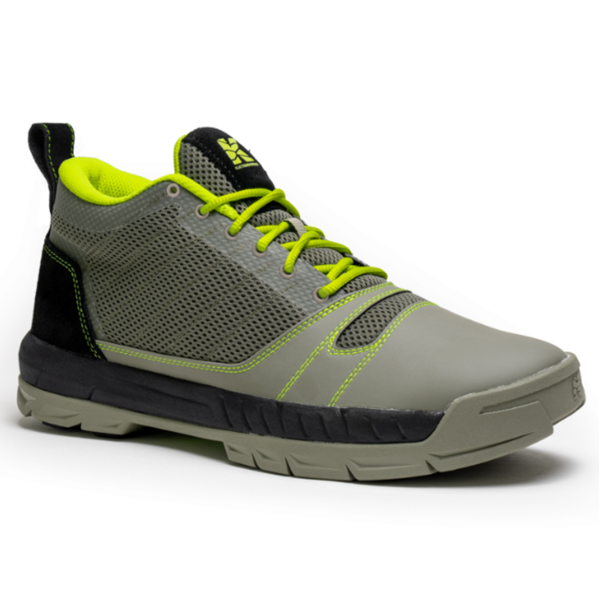 Men's Kujo Lightweight Breathable Mesh Water Resistant Yard Work Shoe in Gray/Green