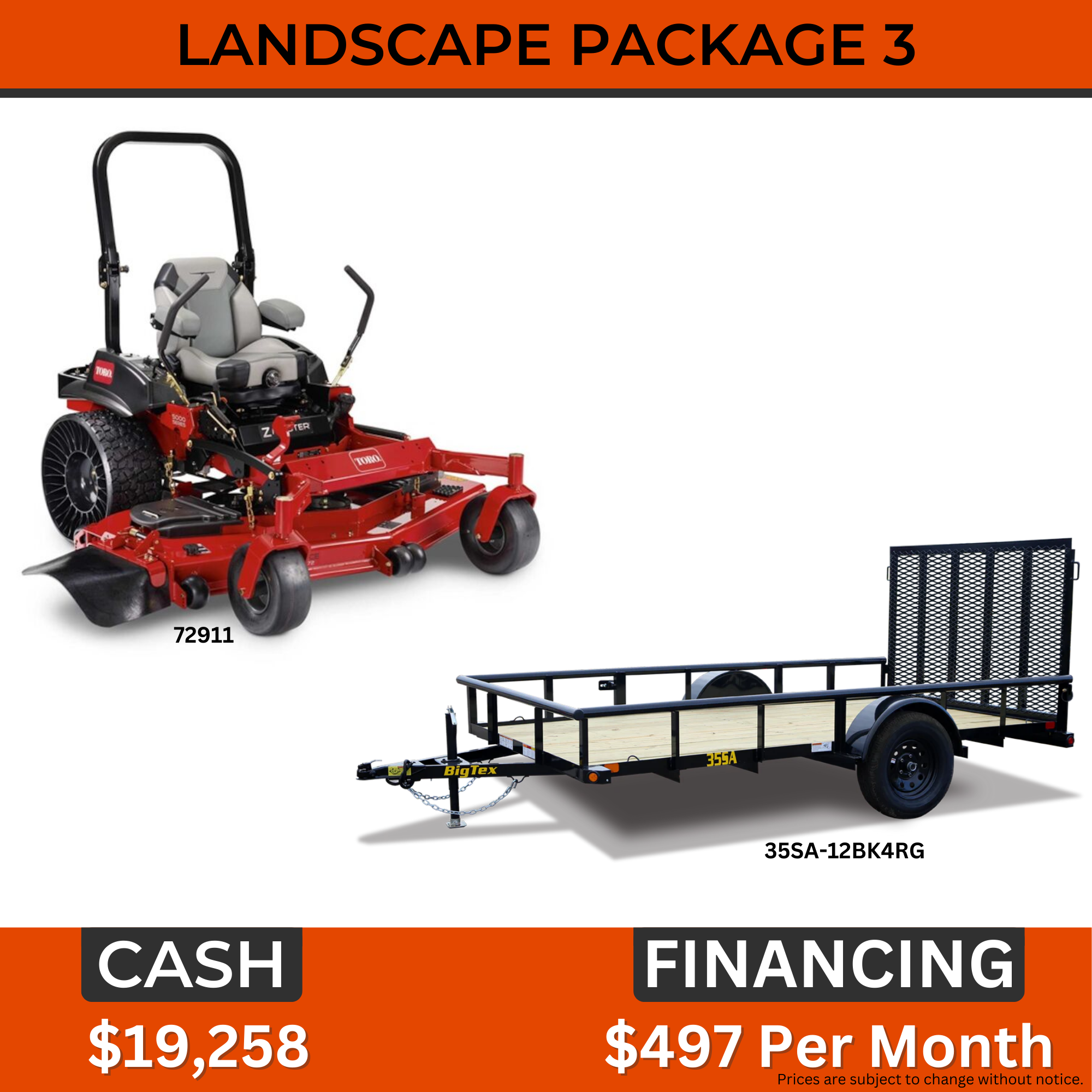 Landscape Package |Mower|Trailer | Main Street Mower | Winter Garden | Clermont | Ocala