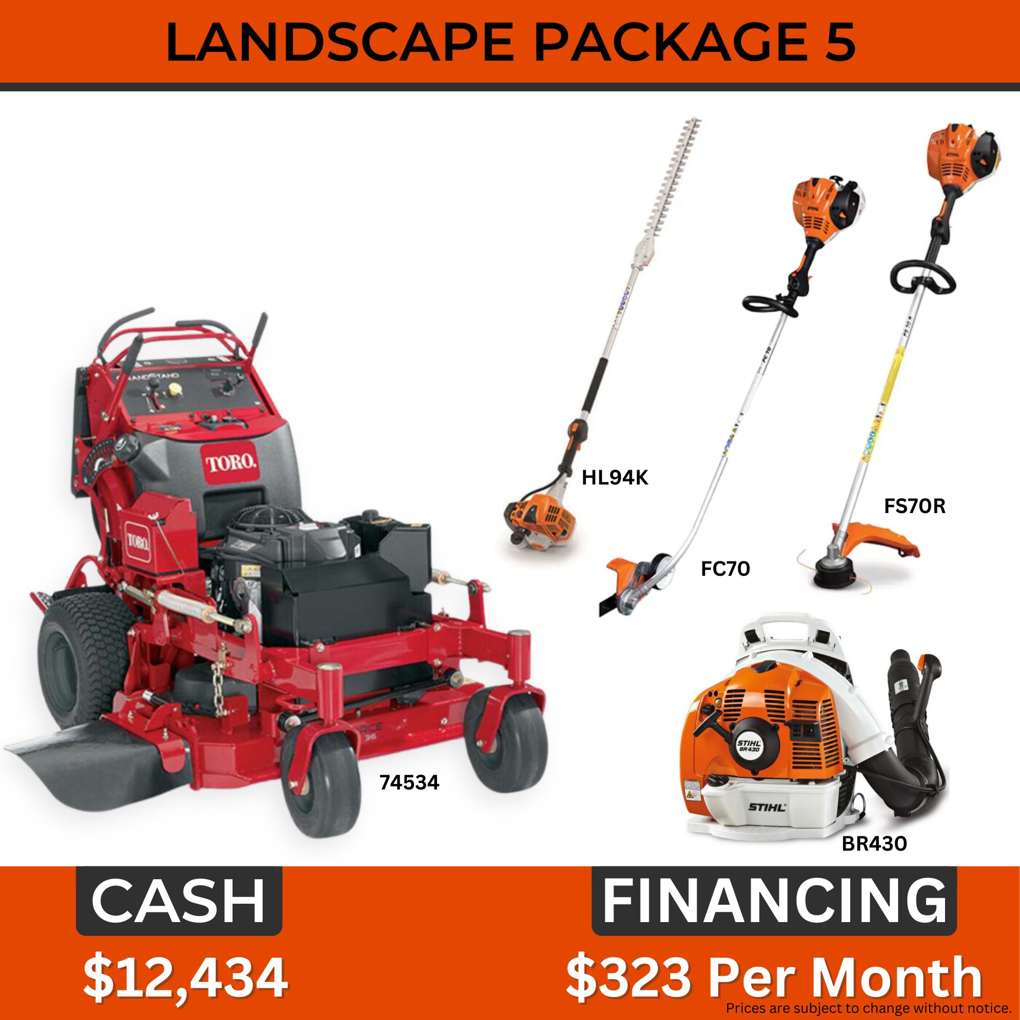 Landscape Package |Mower|Trimmer|Edger|Hedge Trimmer|Blower | Main Street Mower | Winter Garden | Clermont | Ocala