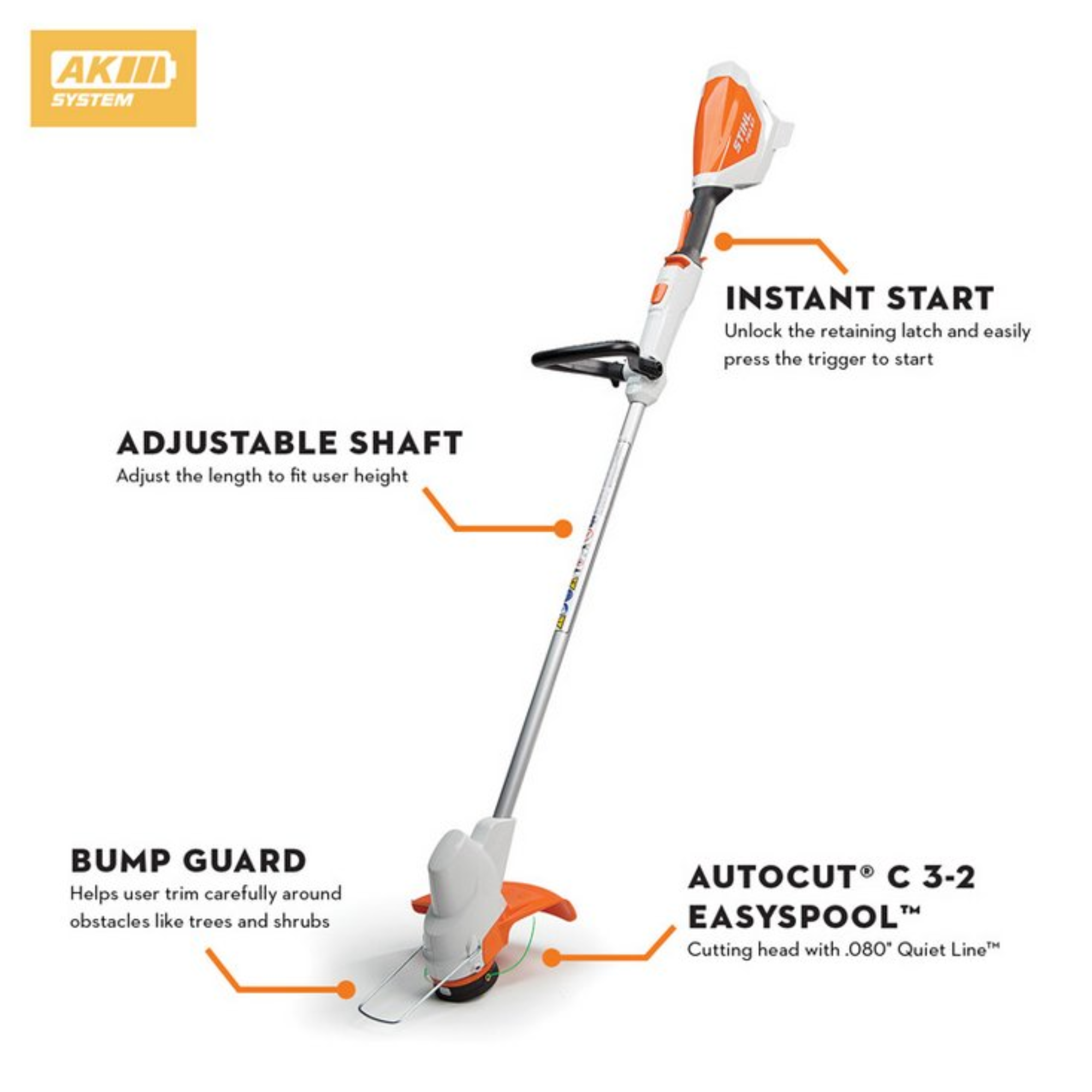 Stihl FSA 57 Battery Powered String Trimmer w/ AK 10 and AL 101