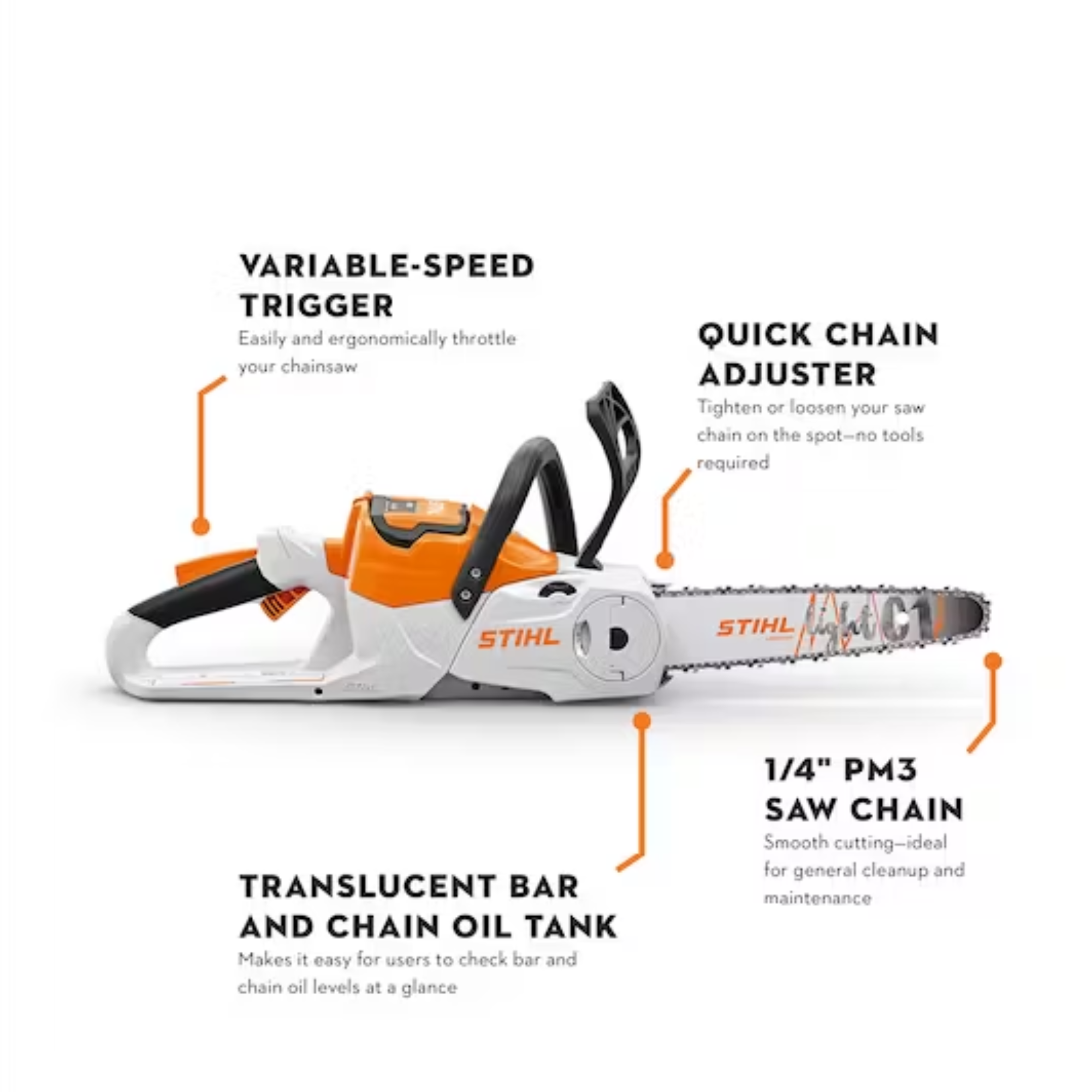 Stihl MSA 60-CB Battery Powered Chainsaw with Battery & Charger