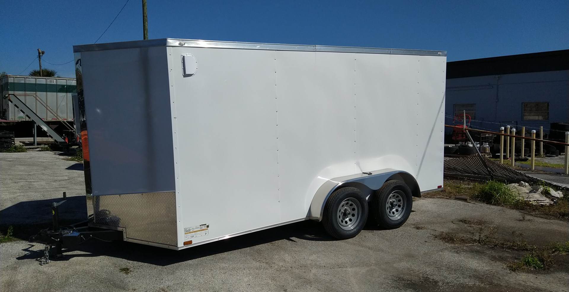 7X14 Spartan White Cargo Enclosed Trailer (7X14TA)(SOLD 1/3/2024)