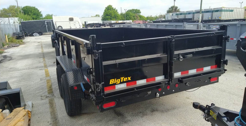 12 Foot Big Tex Pro Series Tandem Axle Single Ram with Spreader Gate Black Dump Trailer (10SR-12XLBK6SIR)
