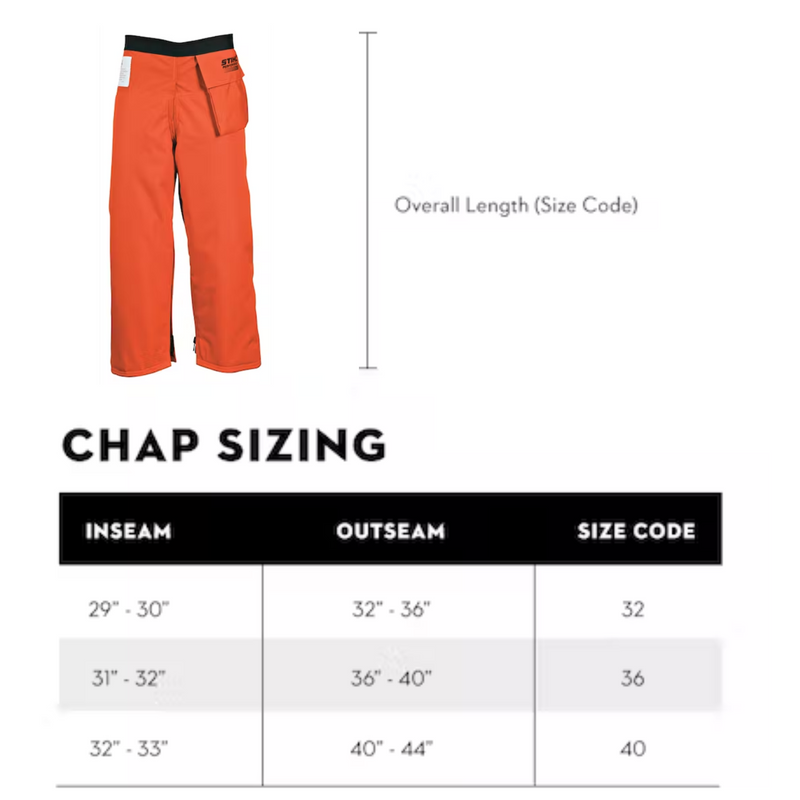 Stihl Dynamic Zip Chaps - 6 Layer 7010 884 0815 | 7010 884 0816 | 7010 884 0817 | 7010 884 0818 - Main Street Mower | Winter Garden, Ocala, Clermont
